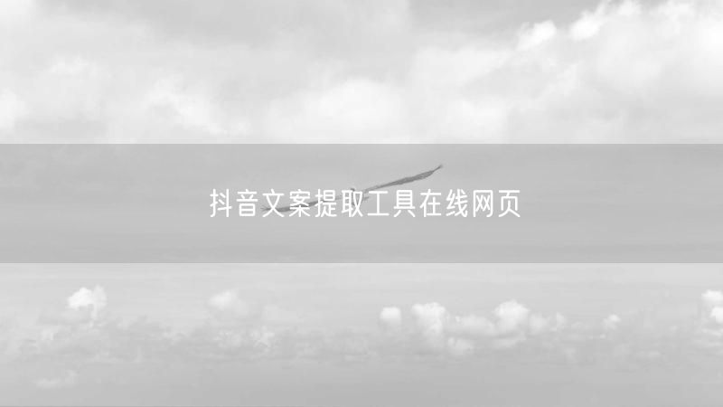 抖音文案提取工具在线网页