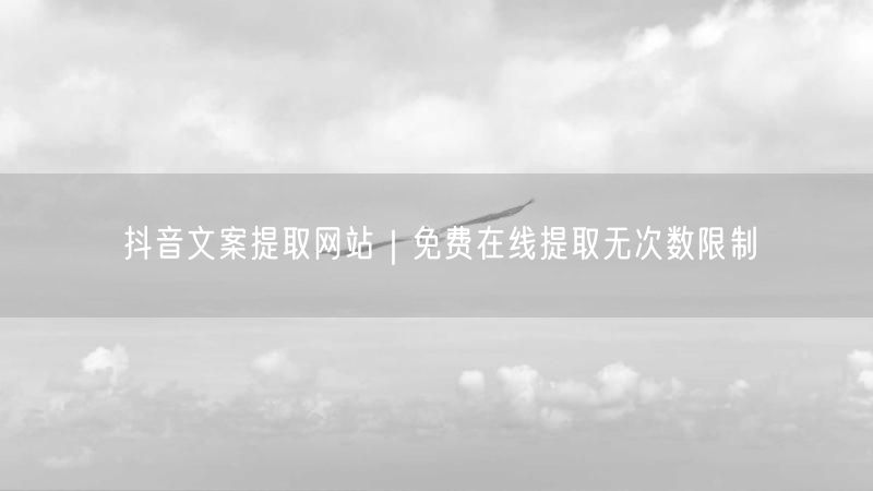 抖音文案提取网站｜免费在线提取无次数限制