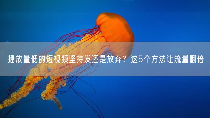 播放量低的短视频坚持发还是放弃？这5个方法让流量翻倍