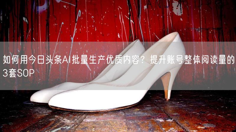 如何用今日头条AI批量生产优质内容？提升账号整体阅读量的3套SOP