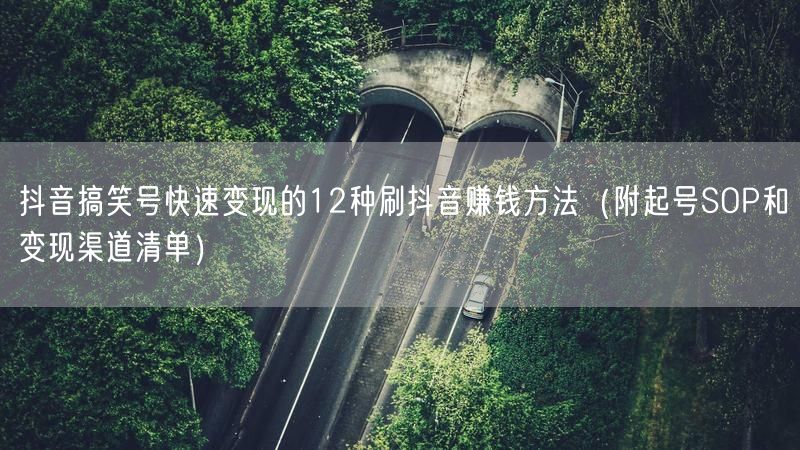 抖音搞笑号快速变现的12种刷抖音赚钱方法（附起号SOP和变现渠道清单）