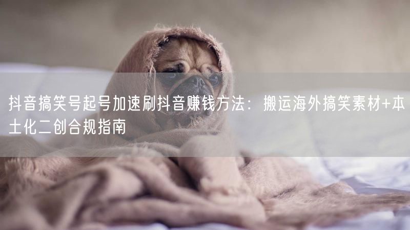抖音搞笑号起号加速刷抖音赚钱方法：搬运海外搞笑素材+本土化二创合规指南