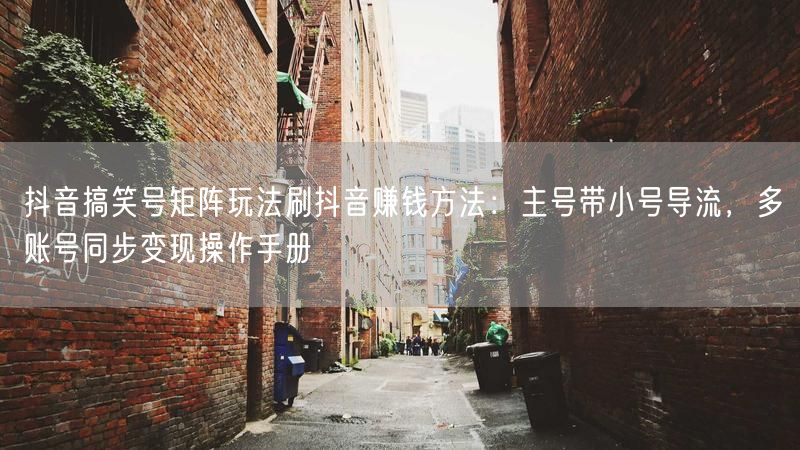 抖音搞笑号矩阵玩法刷抖音赚钱方法：主号带小号导流，多账号同步变现操作手册