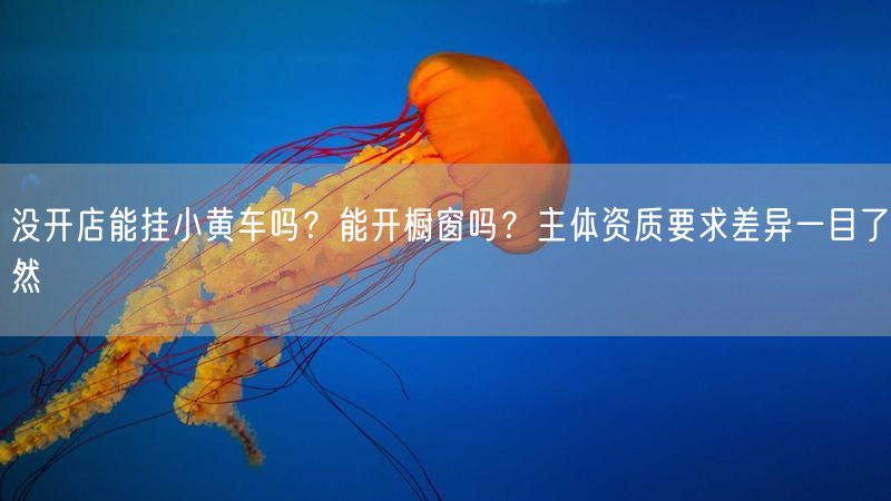 没开店能挂小黄车吗？能开橱窗吗？主体资质要求差异一目了然