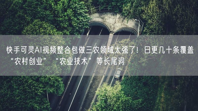 快手可灵AI视频整合包做三农领域太强了！日更几十条覆盖“农村创业”“农业技术”等长尾词