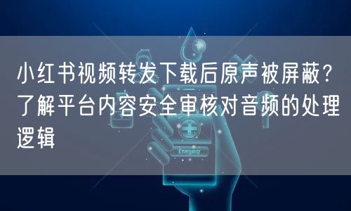 小红书视频转发下载后原声被屏蔽？了解平台内容安全审核对音频的处理逻辑