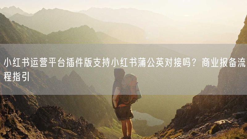 小红书运营平台插件版支持小红书蒲公英对接吗？商业报备流程指引