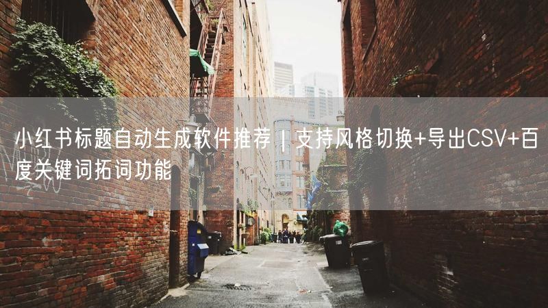 小红书标题自动生成软件推荐｜支持风格切换+导出CSV+百度关键词拓词功能