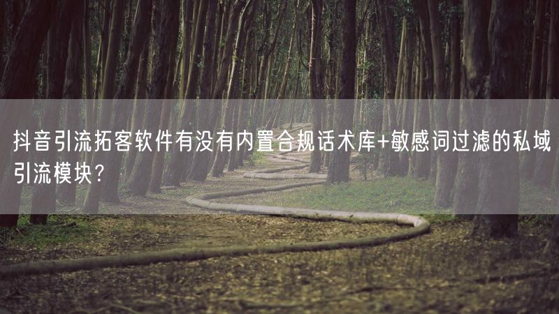 抖音引流拓客软件有没有内置合规话术库+敏感词过滤的私域引流模块？
