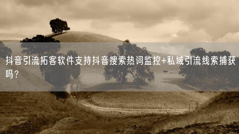 抖音引流拓客软件支持抖音搜索热词监控+私域引流线索捕获吗？