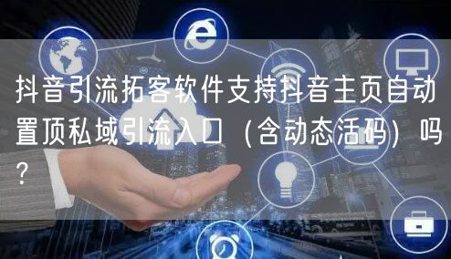 抖音引流拓客软件支持抖音主页自动置顶私域引流入口（含动态活码）吗？