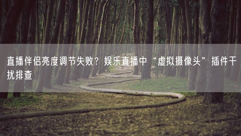 直播伴侣亮度调节失败？娱乐直播中“虚拟摄像头”插件干扰排查