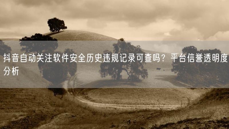 抖音自动关注软件安全历史违规记录可查吗？平台信誉透明度分析