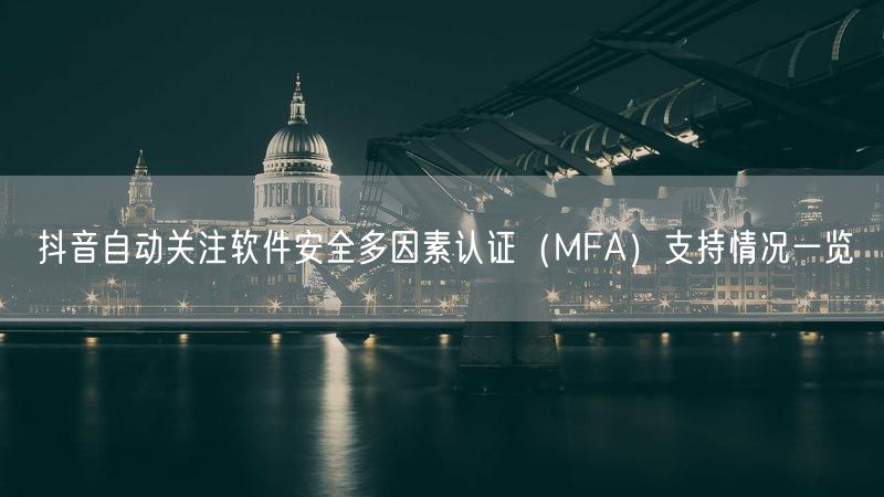 抖音自动关注软件安全多因素认证（MFA）支持情况一览