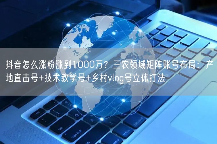 抖音怎么涨粉涨到1000万？三农领域矩阵账号布局：产地直击号+技术教学号+乡村vlog号立体打法