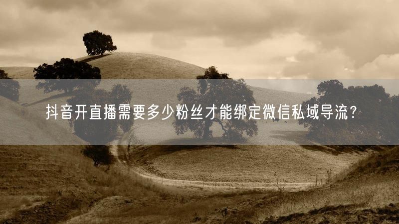 抖音开直播需要多少粉丝才能绑定微信私域导流？