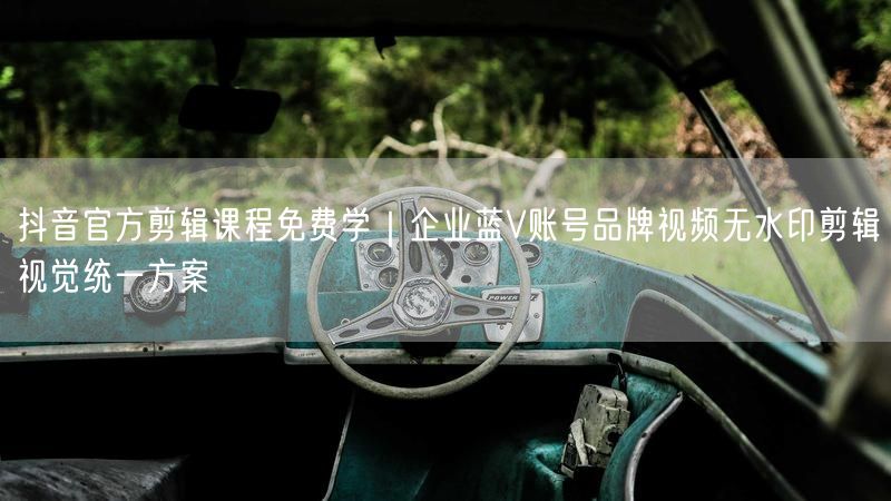 抖音官方剪辑课程免费学｜企业蓝V账号品牌视频无水印剪辑视觉统一方案