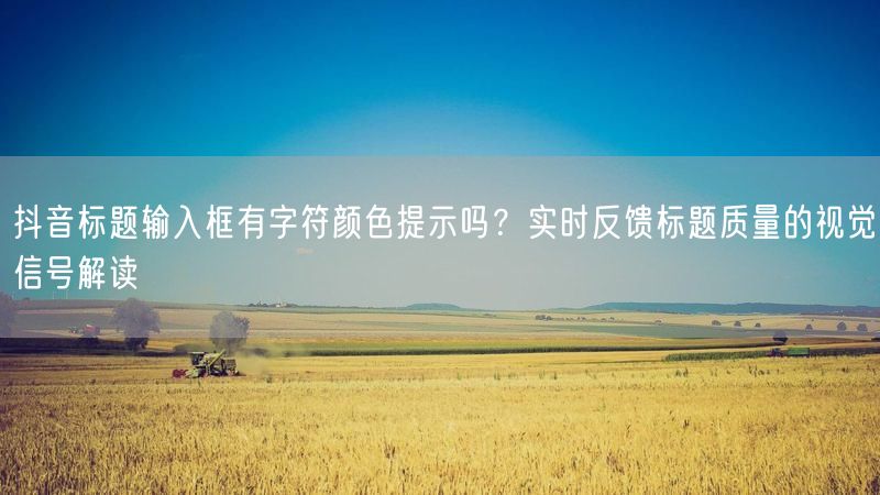 抖音标题输入框有字符颜色提示吗？实时反馈标题质量的视觉信号解读