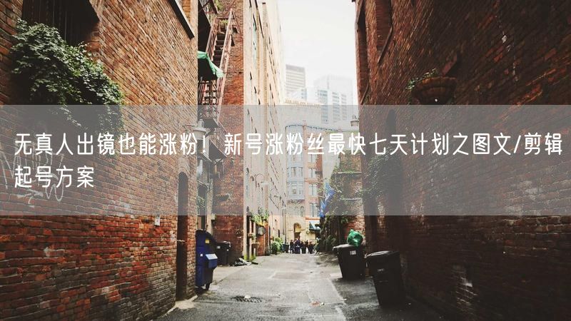 无真人出镜也能涨粉！新号涨粉丝最快七天计划之图文/剪辑起号方案